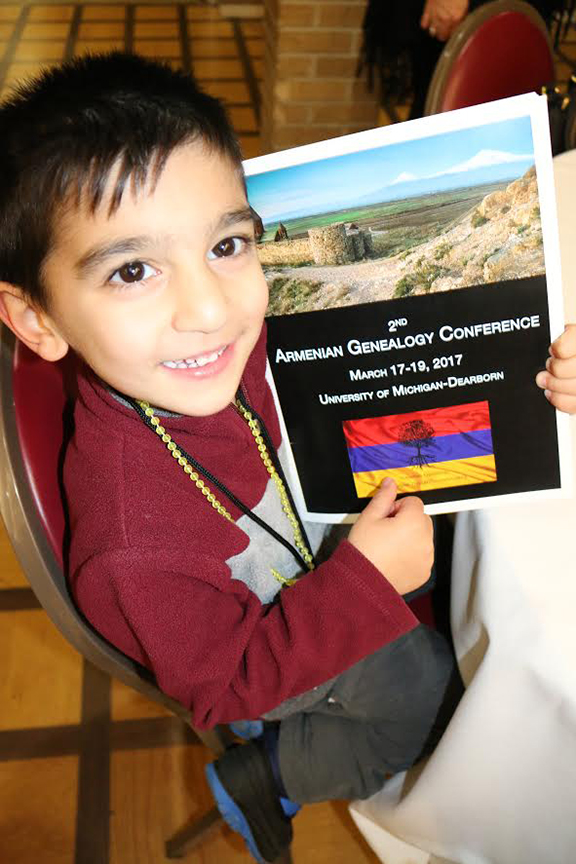 Youngster Nareg Kevorkian attends the the 2nd annual Armenian Genealogy Conference in Dearborn, Michigan