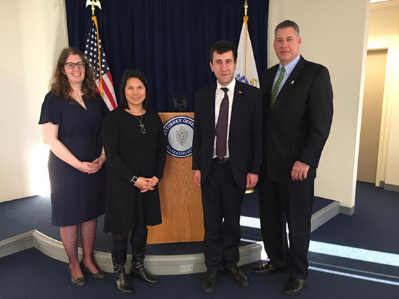 Ruben Melikyan meets with Sheriff Koutoujian and staff from Massachusetts Attorney General's office.