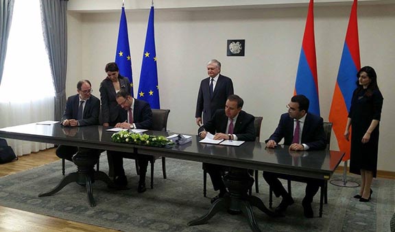 European Union and Armenia representatives initial the Comprehensive and Enhanced Partnership Agreement on March 21, 2017 in Yerevan (Photo: Ministry of Foreign Affairs of Armenia)