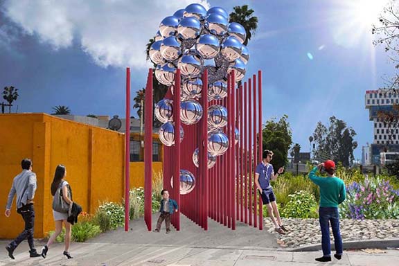 Cliff Garten’s pomegranate-inspired proposal for the gateway. (Cliff Garten Studio)