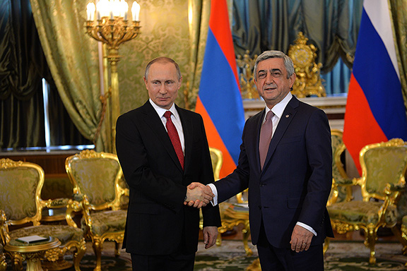 Russian and Armenian presidents Vladimir Putin (left) and Serzh Sarkisian (Photo: Press Office of the President of Armenia)