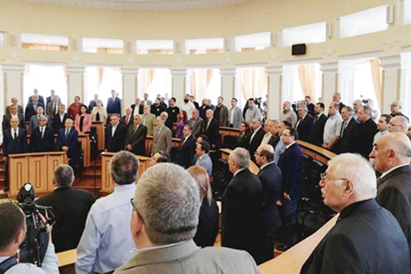 Participants of the Armenia-Artsakh Strategic Treaty Forum in Stepanakert on May 7