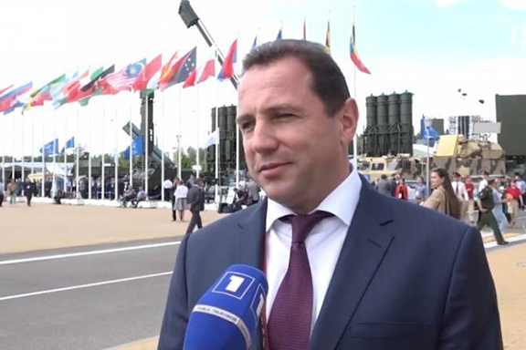 Defense Minister Davit Tonoyan speaks to Armenia's state television H!