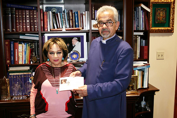 Ella Chakhoyan with Western Prelate Archbishop Moushegh Mardirossian