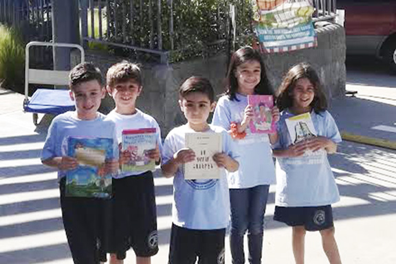 Vahan & Anoush Chamlian Armenian School students donating books to Shirvanian Youth Center, Gyumri and kindergarten and day school in Nanulik