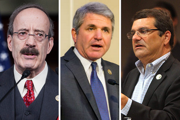 From left, representatives Eliot Engel, Michael McCall  and Gus Bilirakis