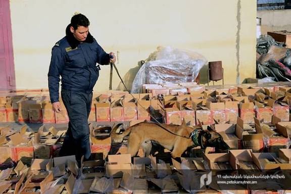 Armenian customs agents seize some 800 pounds of contraband heroin