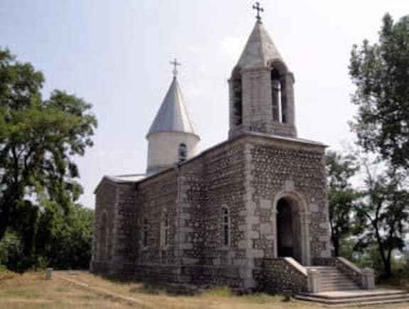 The St. John the Baptist Church--or Kanach Zham--in Shushi was destroyed by Azerbaijani forces after the war ended