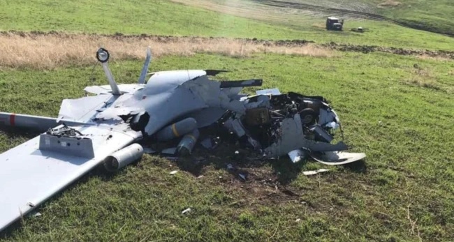 An Turkish-made drone shot down by Artsakh forces on Oct. 20, 2020