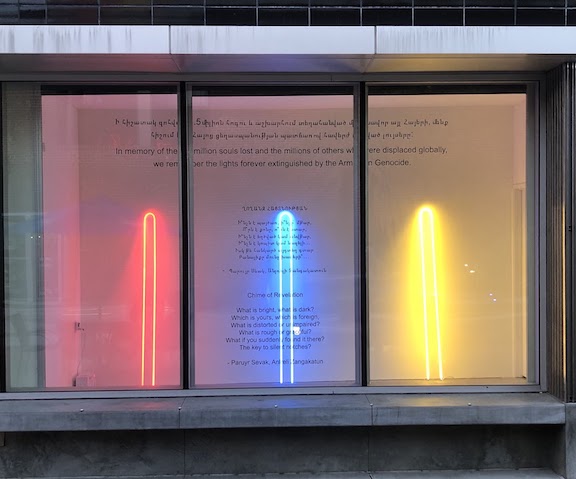 The Museum of Neon Art honors the victims of the Armenian Genocide in a neon display